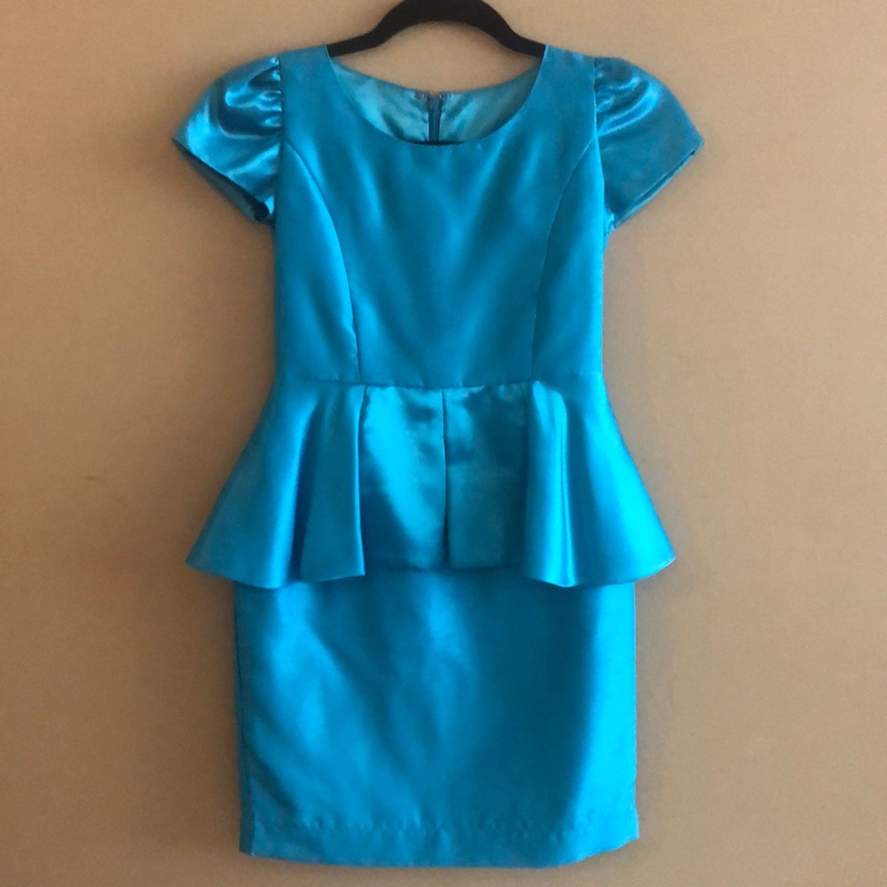 Teal suit dress